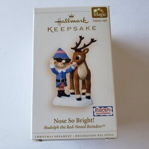 NWT - 2006 Nose So Bright – Rudolph’s Nose Lights Up Hallmark Keepsake Ornaments